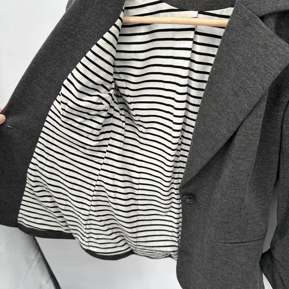 41HAWTHORN Stitch Fix Charcoal Gray Stretch Collared Blazer // XS - Picture 7 of 9